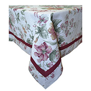 Скатертина c бордовим кантом Глорія Прованс троянди
