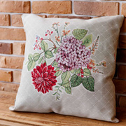 Подушка декоративна гобеленова Букет квітів Гуси Прованс