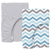 Набір простирадла на гумці Grey / Zigzag Blue Grey Cosas