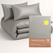 Набір підковдра і 2 наволочки Ideia сатин сірий беж