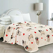 Плед Мопсики 500308 велсофт Selena