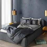 Комплект постільної білизни сатин-велюр Pagoti Brutalism антрацитовий