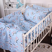 Постільна білизна в дитяче ліжечко Kids Time 20-0037 Cute Blue Zebra бязь MirSon