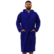 Халат махровий чоловічий з капюшоном Nostra синій