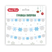 Гирлянда бумажная 3 м 10 фигурок Снежинки Yes! Fun 974924