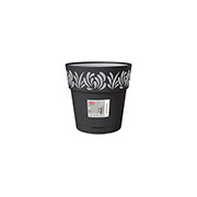 Горщик пластиковий круглий з автополивом Opera Gaia 15 см Stefanplast 88303 графіт-сірий