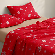 Постільна білизна Snowflakes Cranberry CS6 фланель Cosas простирадло на гумці