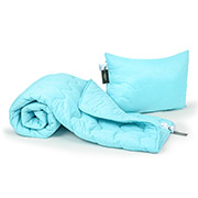 Набір бавовняний всесезонний 1706 Eco Light Blue ковдра і подушка MirSon