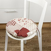 Круглая подушка на стул Пэчворк бордо Хозяйка Прованс
