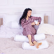 Подушка-валик 8564 Naturale Line 11-2107 White бязь полістирол MirSon