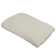 Плед в'язаний Прованс Soft коси Молочний 008