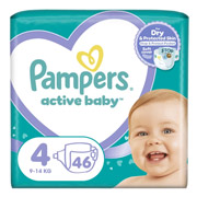 Підгузки дитячі 9-14 кг розмір 4 46 шт Active Baby-Maxi Pampers 8001090949097