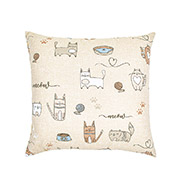 Подушка декоративна 40х40 Кіт на кухні Home Line 175282 пісочна