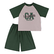 Пижама для мальчика ПЖ58 футболка и шорты Бемби 6X0-зеленый-серый