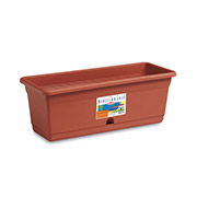 Горшок пластиковый прямоугольный с автополивом Portofino 50х20х18 см Stefanplast 79958 терракот