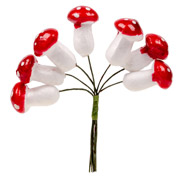 Гриб декоративный 3 см Мухомор 7 шт в пучке Yes! Fun 974382 глянец