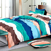 Комплект постільної білизни Selena Різнобарвні смуги 100116
