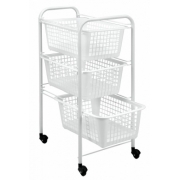 Етажерка Metaltex 3-х рівнева з пластиковими кошиками 341803