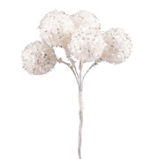 Шарики декоративные 2.5 см 5 шт в пучке Одуванчики Yes! Fun 974156 белые глиттер