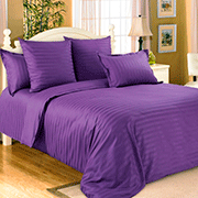Комплект постільної білизни Selena Сатин Stripe фіолетовий 310090