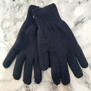 Рукавички чоловічі в'язані подвійні Калина Стиль 3-16 чорні