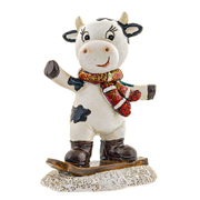 Фігурка декоративна 6,5х9см Корівка на сноуборді Lefard 192-084