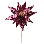 Цветок декоративный 28 см Пуансеттия Yes! Fun 974978 бордо фольга