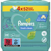 Дитячі вологі серветки Pampers Fresh Clean 208 шт 8001841077949