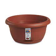 Горщик пластиковий круглий з автополивом Capri 40 см Stefanplast 84240 теракот