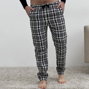 Штани піжамний чоловічі фланелеві Cosy F900P сірі клітинка