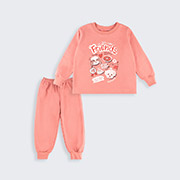 Піжама байкова для дівчинки ПЖ55 Бембі 335-рожевий-принт