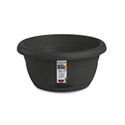 Горщик пластиковий круглий з автополивом Capri 30 см Stefanplast 84304 антрацит