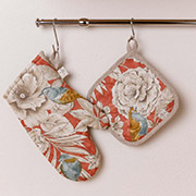 Набор прихватка и рукавица Птичка на терракоте Прованс