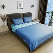 Двостороння постільна білизна Venezia преміум-сатин Sonex синій-блакитний