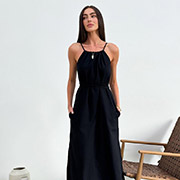 Сукня Афіна бавовна-льон Art Knit чорний