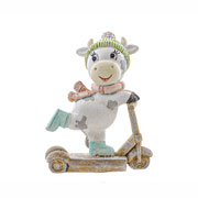 Фігурка декоративна 10,5х9,5 см Корівка на самокаті Lefard 192-095