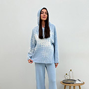 Худі жіноче в'язане Vibe Cotton Art Knit блакитний