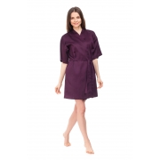 Халат жіночий короткий Nostra 00-0221 Dark Plum Active Сатин гладкофарбована