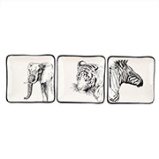 Набір із 3 квадратних тарілочок Masai Maison