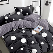 Постільна білизна Горошок black сатин Selena 300475