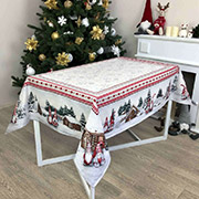 Скатертина новорічна гобеленова Snowfall Прованс