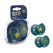LOVI Пустушка силіконова динамічна 3-6 м-ців 2 шт. Stardust - зелена зелений
