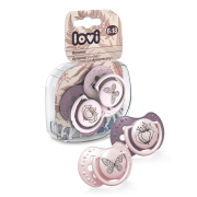 LOVI Пустушка силіконова динамічна 6-18 м-ців 2 шт. Botanic Girl рожевий