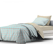 Постільна білизна з бязі Клітинка Еко Home Line бежево-бірюзовий