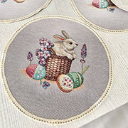 Серветка гобеленова великодня кругла 25 см LiMaSo Round1018M-25D