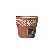 Горщик пластиковий круглий Opera Orfeo 15 см Stefanplast 94651 теракот-ваніль