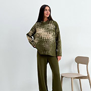 Штани в'язані Vibe Wool Art Knit оливковий