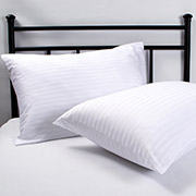 Набор из 2 наволочек страйп-сатин Iris Home Отель 1х1 белый