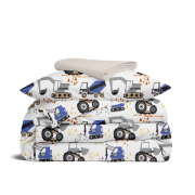Дитяча постільна білизна в ліжечко BUILDER TRUCKS CS1 Cosas синій