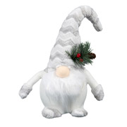 Іграшка м'яка новорічна 35 см Гном LED тіло Novogod'ko 974625 білий